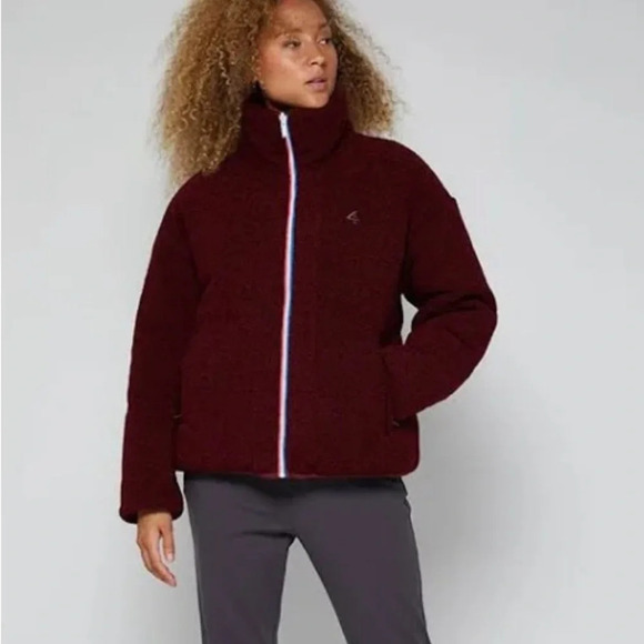 NWT Four 4 Laps Reversable Sherpa Down Filled Winter Jacket Blue Maroon - Picture 1 of 13